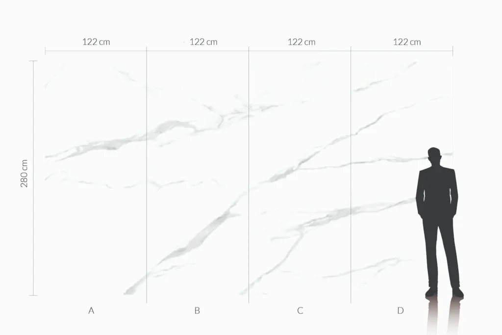 Płyta węglowa SPC Calacatta White błyszcząca — wzór marmur 280x122 cm