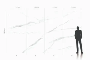 Płyta węglowa SPC Calacatta White błyszcząca — wzór marmur 280x122 cm