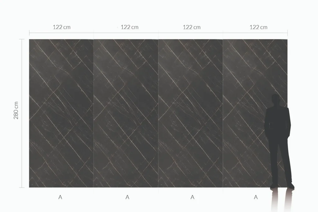 Płyta węglowa SPC Nero Marquina Gold matowa — wzór marmur 280x122 cm