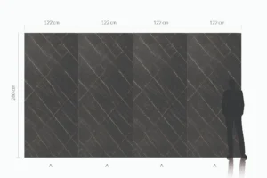 Płyta węglowa SPC Nero Marquina Gold matowa — wzór marmur 280x122 cm