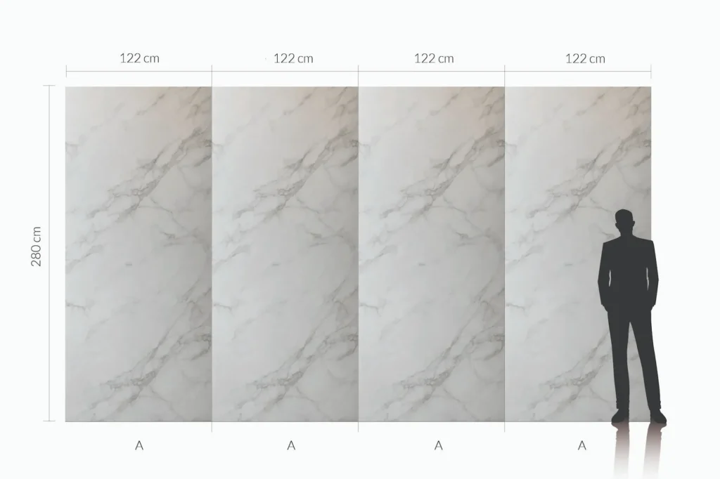 Płyta węglowa SPC Carrara Blanco matowa — wzór marmur 280x122 cm