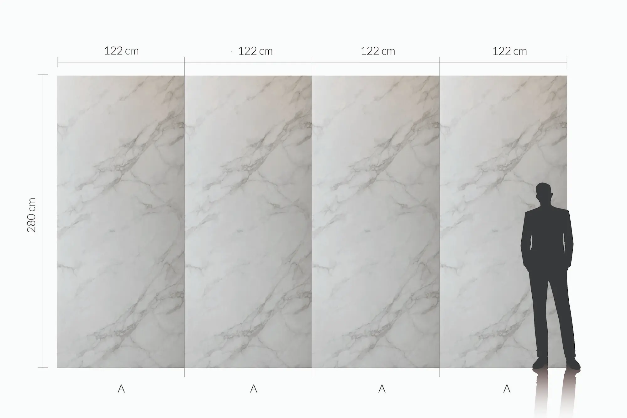 Płyta węglowa SPC Carrara Blanco matowa — wzór marmur 280x122 cm