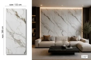 Royal Galaxy na ścianie w salonie — płyta węglowa SPC błyszcząca 280x122 cm