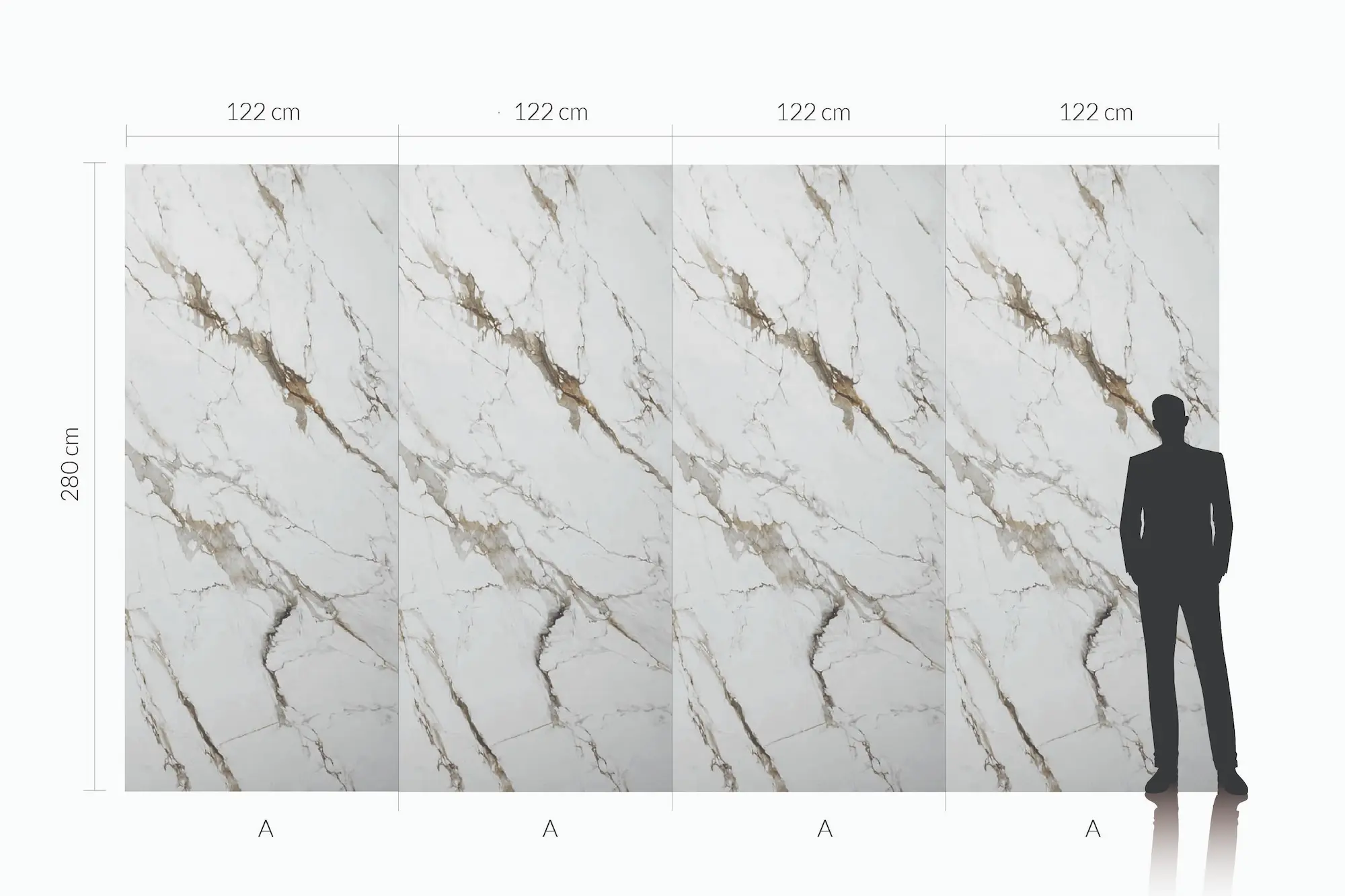 Płyta węglowa SPC Royal Galaxy błyszcząca — wzór marmur 280x122 cm