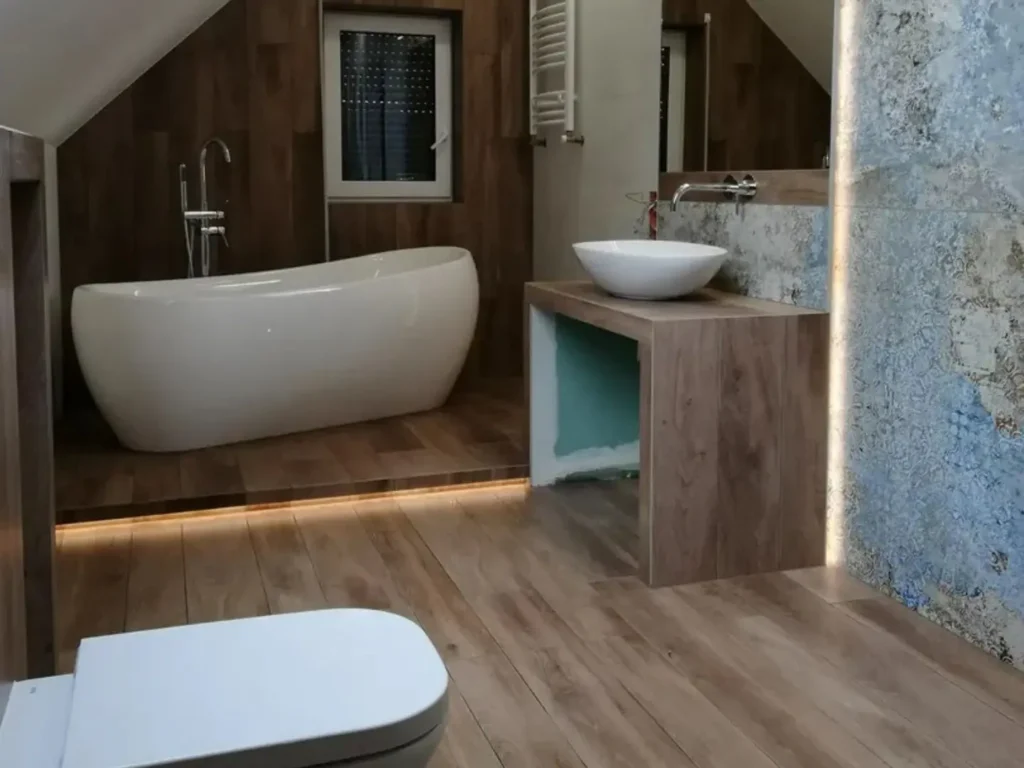 Remont łazienki — wykończenie płytkami ceramicznymi — Marunia Team