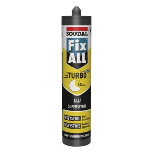 Klej Soudal Fix All Turbo 290 ml biały – kartusz kleju do montażu płyt węglowych SPC