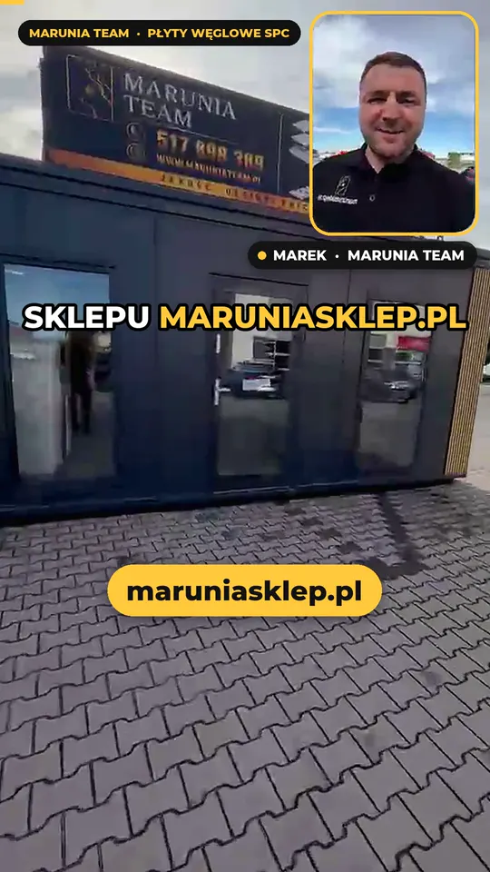 Salon Marunia Team w Oleśnicy — ekspozytor z pełnymi płytami węglowymi SPC